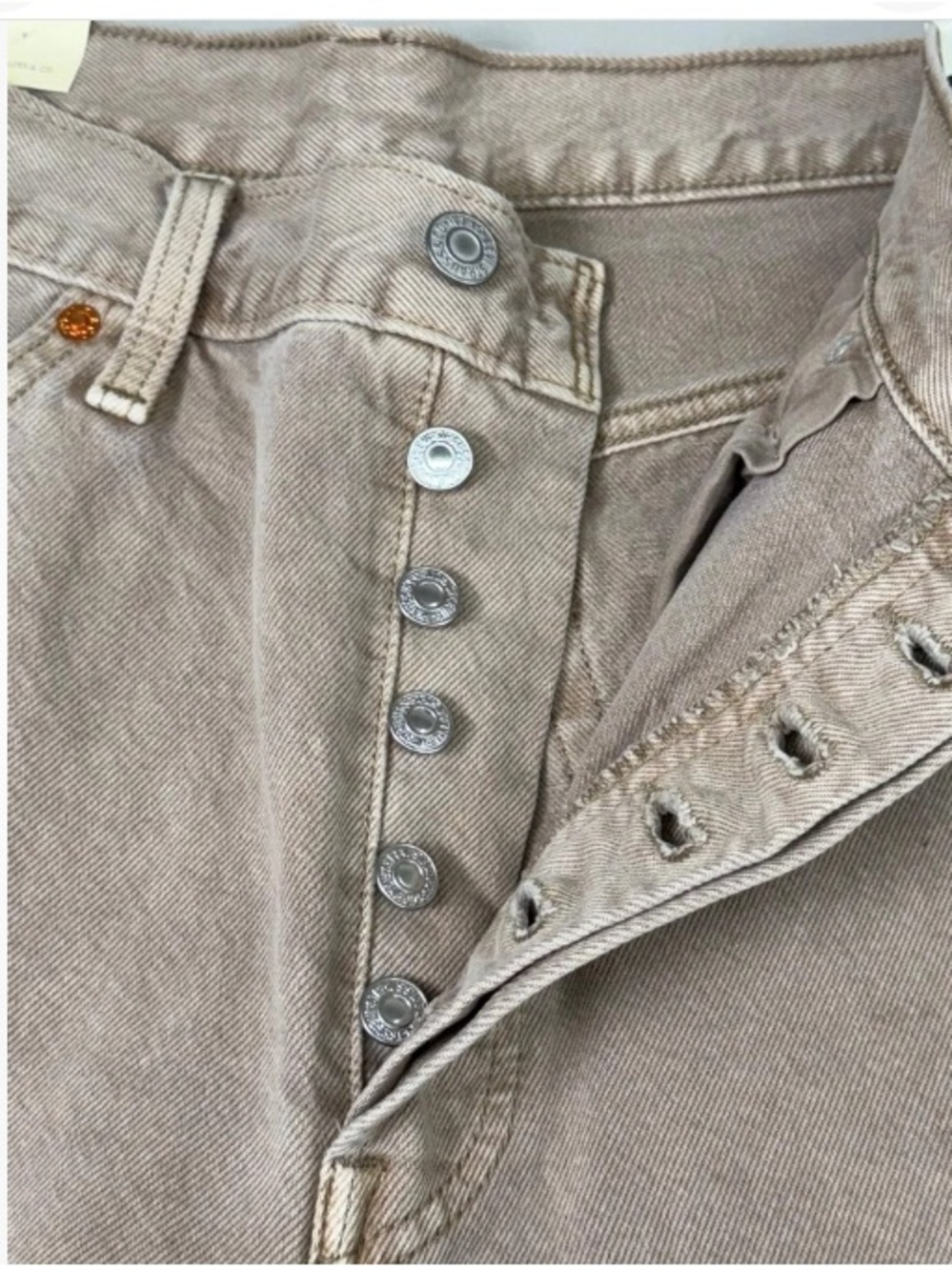 Levi's Women's 501 Straight Leg Jeans in beige Tan - Picture 3 of 8